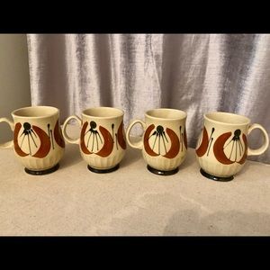 Mid century modern Stone ware mugs